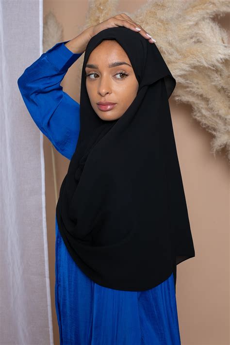 Hijab De Gasa De Lujo Negro