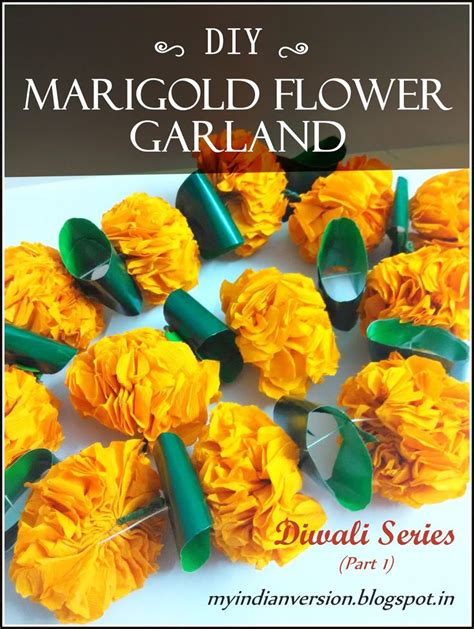 DIWALI SERIES (Part 1) : DIY : Marigold Flower Garland | Diwali craft ...