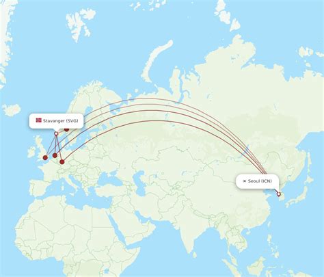 Flights From Stavanger To Seoul SVG To ICN Flight Routes