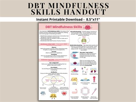 Dbt Bundle Coping Skills Printable Poster Handout Cheat Sheet Etsy México