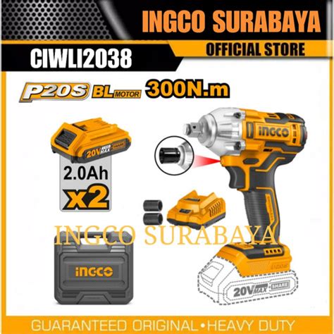 Jual Ingco Ciwli Impact Wrench Cordless Bor Buka Baut Roda