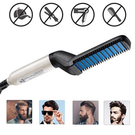 Multi Functional Electric Hair Comb Brush Beard Hair Straightener Heat Styler For Men Beard