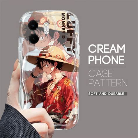 YYDS For Infinix Smart Hot I Back Cover Anime Cool Luffy Case Cream Texture Wavy Edge Soft