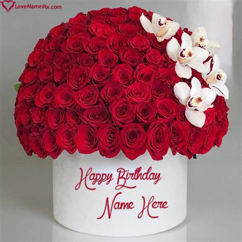 Birthday Flowers Images Red Roses With Name Best Flower Site