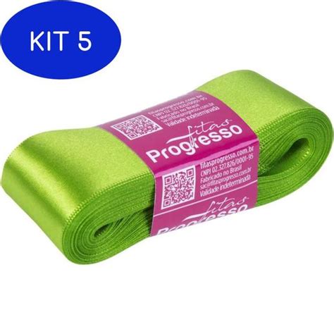 Kit Fita De Cetim Mm M Verde Folha Fitas Progresso Fita