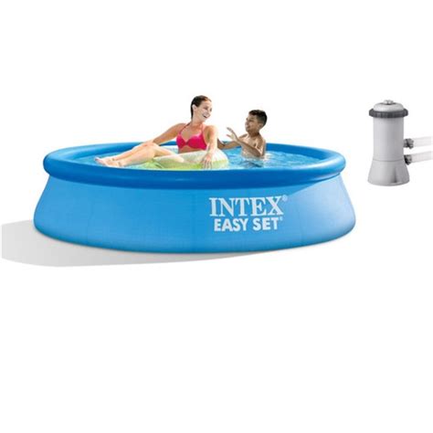 PISCINA INFLÁVEL 1942 LITROS EASY SET INTEX FILTRO 110V MadeiraMadeira