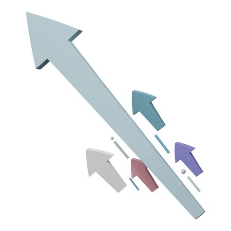 3D Business chart arrow economy financial isolated on transparent