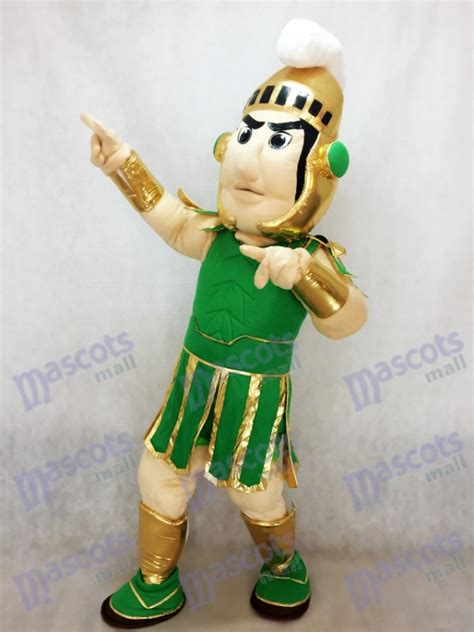 Green and Golden Spartan Trojan Knight Sparty Mascot Costume Fancy ...