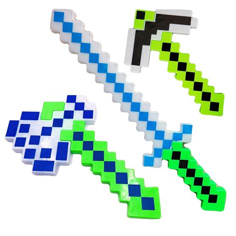 MINECRAFT ZESTAW SIEKIERA MIECZ KILOF PIXEL DŹWIĘK 11386950658