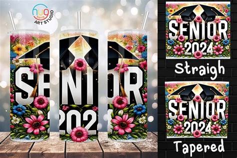 Senior 2024 Graduation Tumbler Floral Graphic By HugHang Art Studio