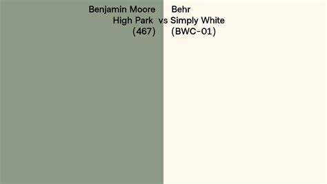 Benjamin Moore High Park Vs Behr Simply White Bwc Side By