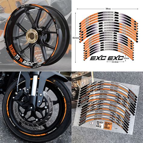 Strip Roda Balap Stiker Sepeda Stiker Velg Reflektif Stiker Ban Roda