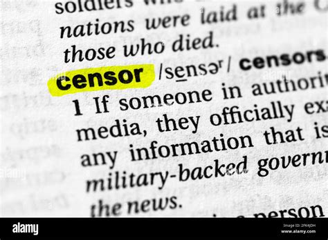 Highlighted word censor concept and meaning Stock Photo - Alamy