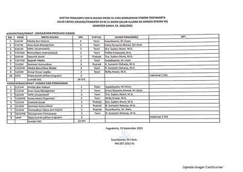 PDF DAFTAR MATA KULIAH PRODI S1 JALUR LINTAS JENJANG DOKUMEN TIPS