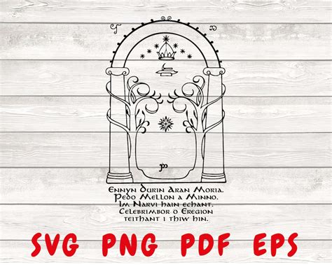 Lord Of The Rings Svg Doors Of Durin Moria Svg Middle Earth Moria