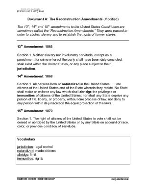 Fillable Online The Reconstruction Amendments Official Documents As