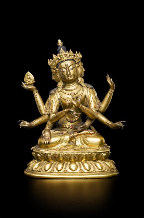 A Gilt Bronze Figure Of Ushnishavijaya Qing Dynasty Th Century