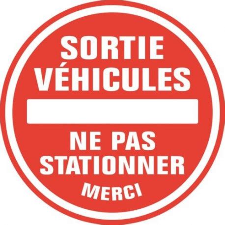 X Cm Autocollant Sticker Interdit Stationner Sortie Vehicules