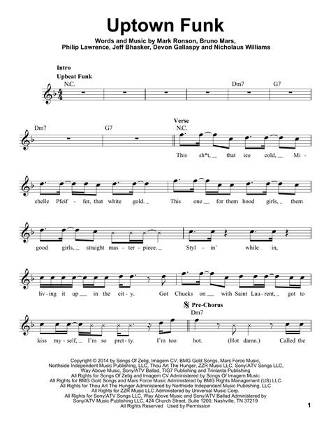 Uptown Funk | Sheet Music Direct