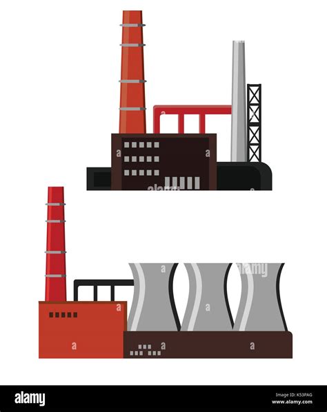 Industrial Factory Buildings Icon Stock Vector Image Art Alamy