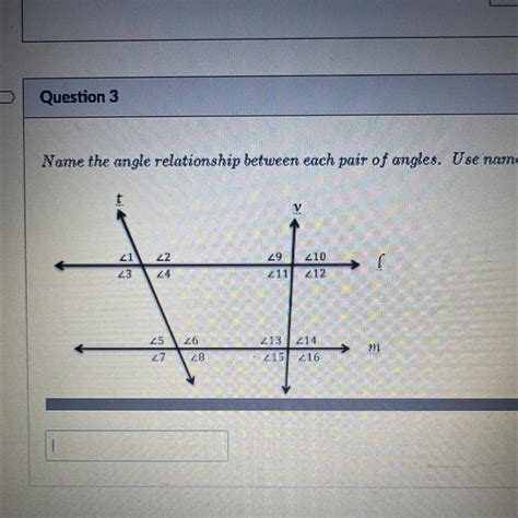 Name The Angle Relationship Between Each Pair Of Angles