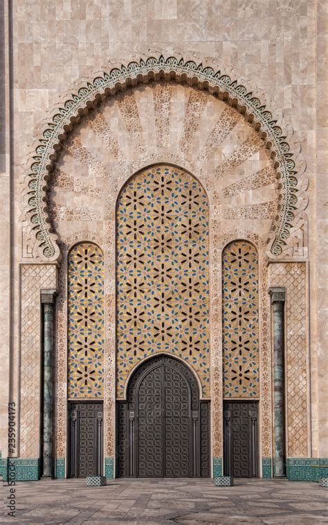 The Hassan II Mosque In Casablanca Morocco Ornate Exterior Brass Door