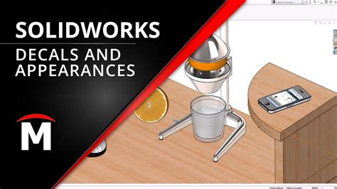 Apply Realistic Decals And Appearances In Your Solidworks Models Youtube