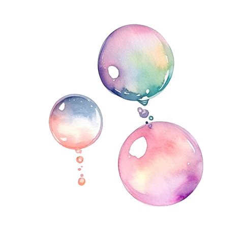 Premium Psd Soap Bubbles Isolated Watercolor Illustration