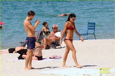 Photo: shirtless derek hough hits the beach with girlfriend hayley ...