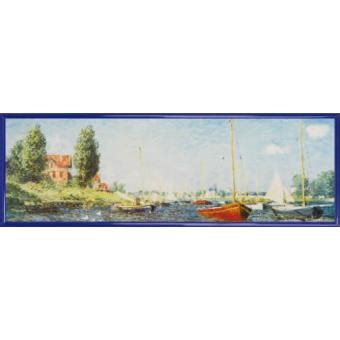 Poster Reproduction Encadré Claude Monet Bateaux Rouges À Argenteuil