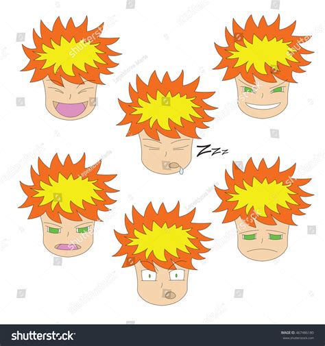 Funny Cartoon Faces Emotions Anime Style Stock Vector (Royalty Free) 467486180 | Shutterstock