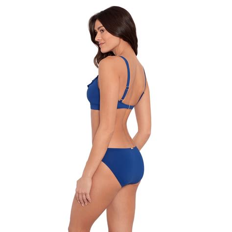 Lauren By Ralph Lauren Ruffle Trim V Neck Bikini Top Women Sapphire Flannels