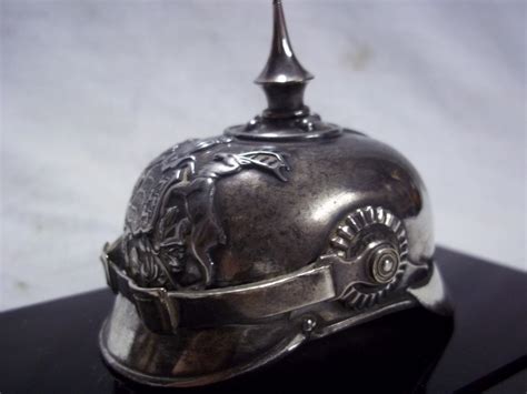 Miniature Pickelhaube Spike Helmet Baden Wurtemberg Silver Platedzwaar