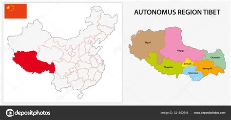 Tibet Autonomous Region administrative map — Stock Vector © Lesniewski ...