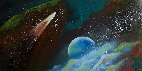 Картина 'Два мира во Вселенной' | Space painting, Canvas art, Painting