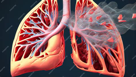 Premium AI Image | Inflammation and constriction of airways photo realism