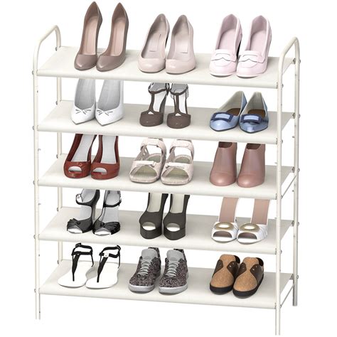 Simplehouseware 5 Tier Shoe Rack Storage Organizer White