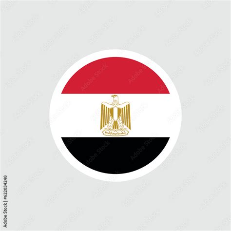 Flag Of Egypt The Egyptian Tricolor Flag With An Eagle In The Center