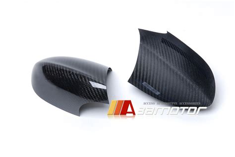 Dry Carbon Fiber Door Side Mirror Trim Covers Caps 2PC Set Fit For BMW