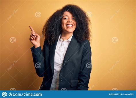 Young Beautiful African American Business Woman With Afro Hair Wearing