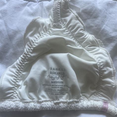 Frankies Bikinis White Ribbed Bikini Tie Sides Top Depop