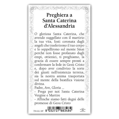 Holy Card Saint Catherine Of Alexandria Prayer Ita 10x5 Cm Online