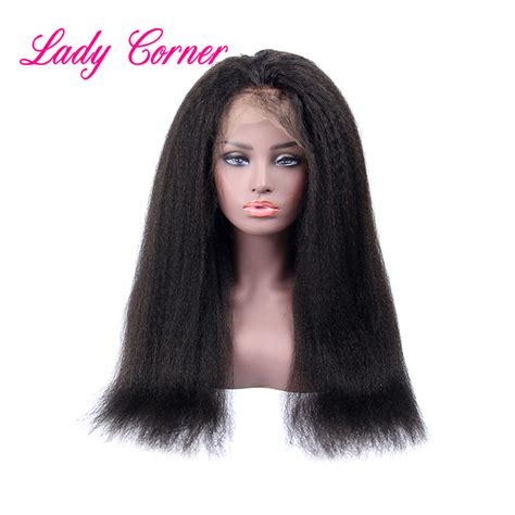 Pre Plucked Natural Hairline Human Hair Wig Full Lace Kinky Straight