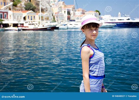 Young European Girl Teenager Smiling Stock Image Image Of Beach