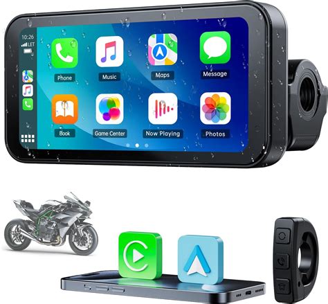 Carpuride W B Schermo Gps Carplay Per Moto Con Supporto