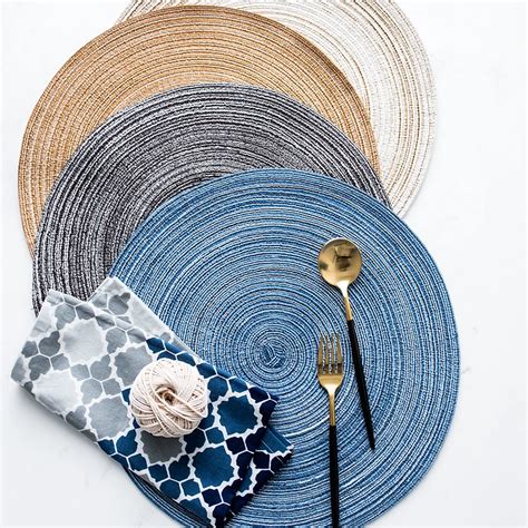 Round Weave Line Placemat For Dining Table Tableware Pad Table Mat ...