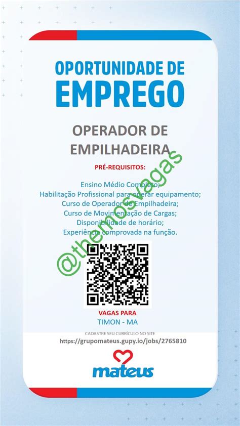 Operador De Empilhadeira Timon MA 01 Vaga S Themos Vagas