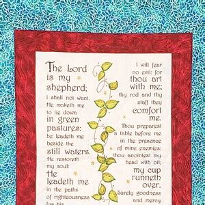 Psalm Christian Fabric Handmade Prayer Quilt Bible Verse Decor