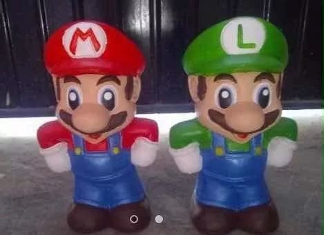 2 Centros De Mesa Mario Bros Alcancias De Yeso Grandes Envío gratis