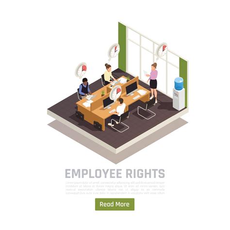 Employees Rights Protection Isometric Composition Vector Illustration